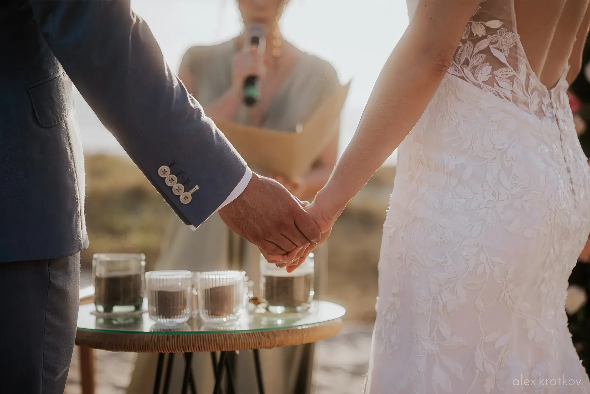 Couple getting married on the beach